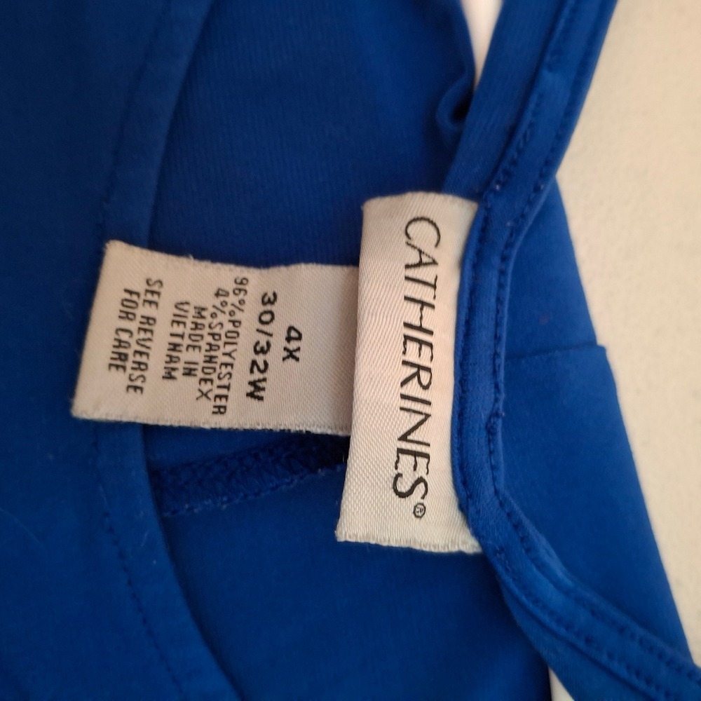 Catherines Cold Shoulder Top Blue Plus Size 4X Polyester‎ Spandex - Picture 6 of 7